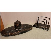 Schreibtischset Garnitur Art Deco Antik Schreibset Um 1930 Marmor Schreibtischset Garnitur Art Deco Antik Schreibset Um 1930 Marmor von rippchensvintageshop