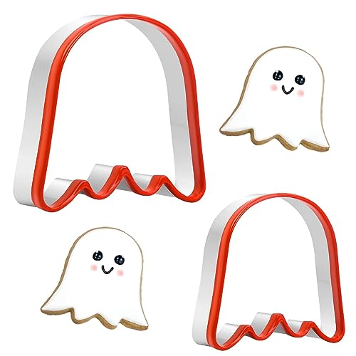 2 Stück Halloween Geist Ausstechformen Set Edelstahl Kleine und Große Größe mit Weichem PVC-Rand Halloween Ausstechformen für Urlaub Backen 2 Stück Halloween Geist Ausstechformen Set Edelstahl Kleine und Große Größe mit Weichem PVC-Rand Halloween Ausstechformen für Urlaub Backen von ririess