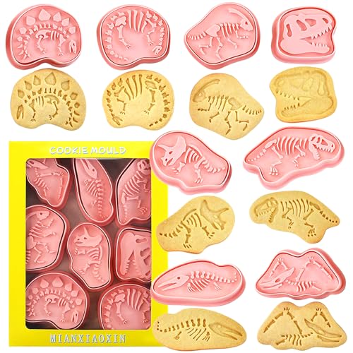 Dinosaurier-Fossil-Ausstechformen-Set – 8 Stück Kunststoff Dinosaurier Skelett Keksausstecher – 3D Keksstempel Formen für Kinder Backen & Dino Party Dekorationen Dinosaurier-Fossil-Ausstechformen-Set – 8 Stück Kunststoff Dinosaurier Skelett Keksausstecher – 3D Keksstempel Formen für Kinder Backen & Dino Party Dekorationen von ririess