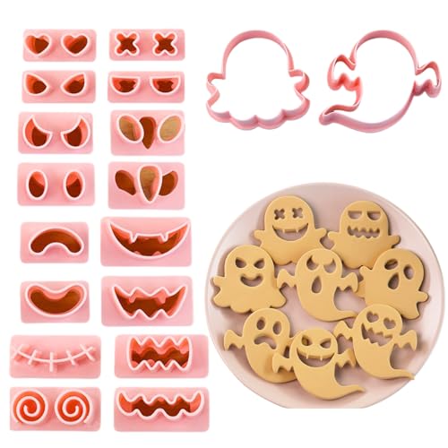 Halloween-Ausstechformen - 10 Stück, 3D-Kunststoff, drückbar, Geist, Halloween-Ausstechformen-Set, Kunststoff-Geisterelement, Ausstechformen-Set Halloween-Ausstechformen - 10 Stück, 3D-Kunststoff, drückbar, Geist, Halloween-Ausstechformen-Set, Kunststoff-Geisterelement, Ausstechformen-Set von ririess
