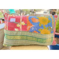 3560 Baumwolle Kantha Kissenbezug Handgemachtes Dekokissen Wohndeko von rishabhtextiles