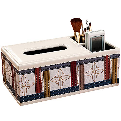 rismart DREI Fächer Lager Box zum Verwaltung Fernbedienung Schlüssel Gewebe Desktop Multi Gerät Büro Zuhause Tisch Organizer,Beige Gurt von rismart