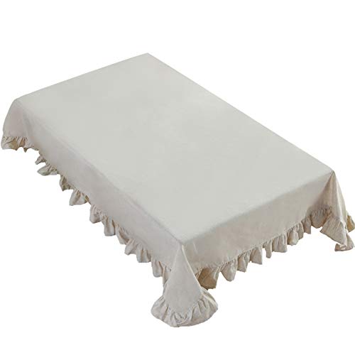 rismart Lotuseffekt Leinen Tischdecke Tischtuch Decke Pflegeleicht Bbwaschbar Beige,100 x 140 cm von rismart