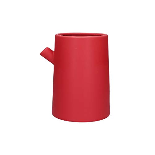 rituali domestici - Dekorativer Vase mit Ausgießer in Rot - Heimtextilien, Vasen - Linie Bellopastello - Geschenkidee - Keramik - 20 x 16 x 22 cm von rituali domestici