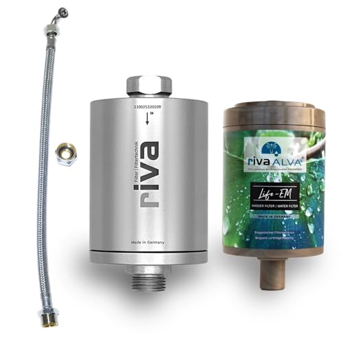 rivaALVA Life-EM Trinkwasserfilter Set, Blockaktivkohle + EM Keramik, reduziert Schwermetalle, Chlor, Mikroplastik, Arzneimittel, Hormone und Sedimente von rivaALVA