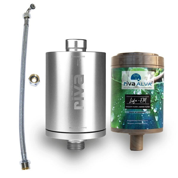 rivaALVA Life-EM Trinkwasserfilter Set | Blockaktivkohlefilter mit EM Keramik, bioganisches* Kartuschengehäuse von rivaALVA