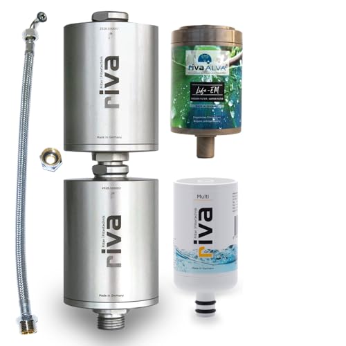 rivaALVA Life SafePro EM Wasserfilter Set - Blockaktivkohle Trinkwasserilter und Legionellenfilter mit vitalisierender EM-Keramik und Anschlussset rivaALVA Life SafePro EM Wasserfilter Set - Blockaktivkohle Trinkwasserilter und Legionellenfilter mit vitalisierender EM-Keramik und Anschlussset von rivaALVA