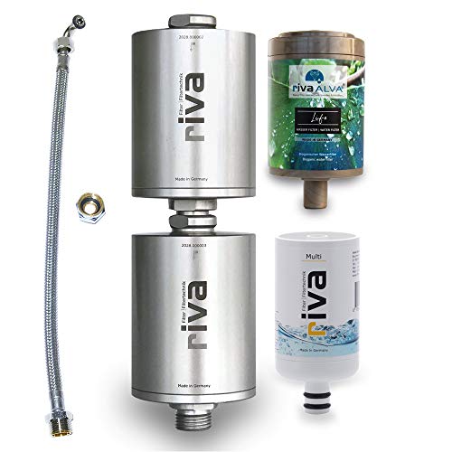 rivaALVA Life SafePro Trinkwasserfilter, Wasserfilter Set, filtert Schwermetalle, Pestizide, Bakterien, Keime, Rost und Legionellen, silber von rivaALVA