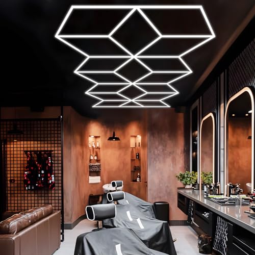 LED-Beleuchtung 3D Moderne Sechseckige Waben Raute Stern für Werkstatt, Barber Shop Shop Car Detailing Fitnessstudio Decke Wand Salon Auto Friseur Auto Polieren von rivestiiltuogarage