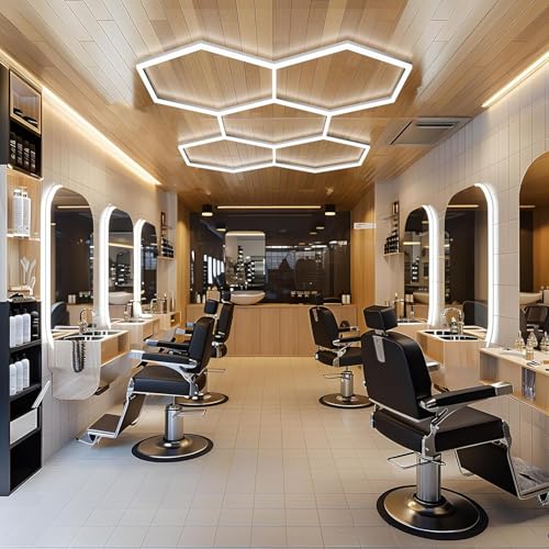 LED Wabenmuster Decke Wand Garage Werkstatt Detailing Karosserie Gummistiker Sechskant Barber Shop Sechskant 5 Sechskant (2,08 x 2,98 Meter) von rivestiiltuogarage