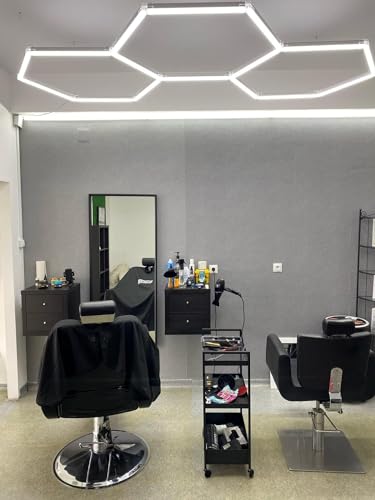 rivestiiltuogarage Barber Shop LED-Lampe, sechseckig, für Karosserie, Studio, Tatoo, Decke, Wand, Detailing Werkstatt von rivestiiltuogarage