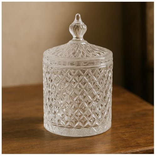 Riya Mini Glas Bonboniere Glasschale Kristallschale mit Deckel Bonbonglas Zucker dose Schale Neu von Riya