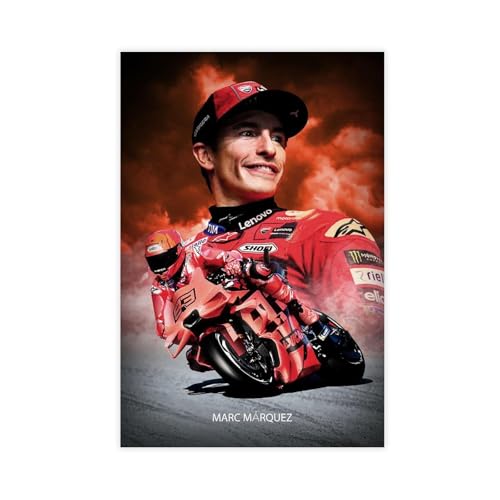 rlfnde Marc Marquez MotoGP Poster auf Leinwand, Wandkunst, Dekordruck, Bild Gemälde für Wohnzimmer, Schlafzimmer, Dekoration, 30 x 45 cm von rlfnde