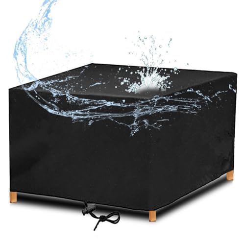 Abdeckung Gartenmöbel Winterfest 120x95x70cm/LxBxH Multi-Größe Wasserdicht Schutzhülle Abdeckplane für Gartentisch Abdeckung Tischabdeckung Outdoor Gartenmöbel Abdeckhaube Anti-UV Schwarz von rngcpto