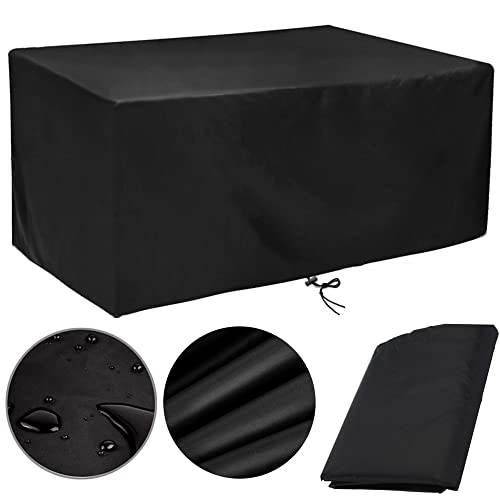 Abdeckung für Gartenmöbel 315x160x74cm, Multi-Größe Abdeckhaube für Gartenmöbel Rechteckige Wasserdicht Winddicht Anti-UV für Gartentische Möbelsets Tische Stühle Oxford Gewebe Schwarz (315x160x74cm) von rngcpto