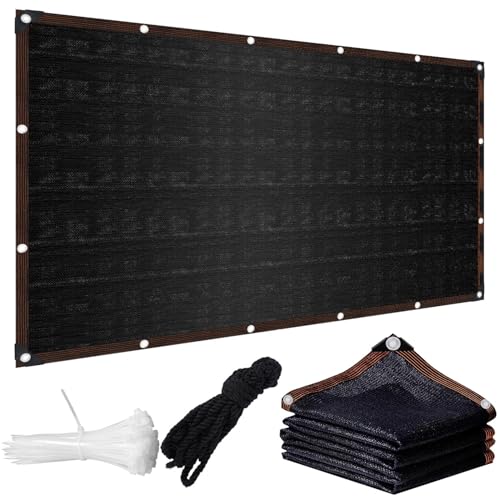Garten Schattierungsnetz Schattiernetz 5.5x8m - Multi Größe Schattennetz mit Ösen - 90% Shading Rate Sonnenschutz Netz für Gewächshaus Terrasse Pflanze Scheune Außen Hof Dach Kühlung -Schwarz von rngcpto