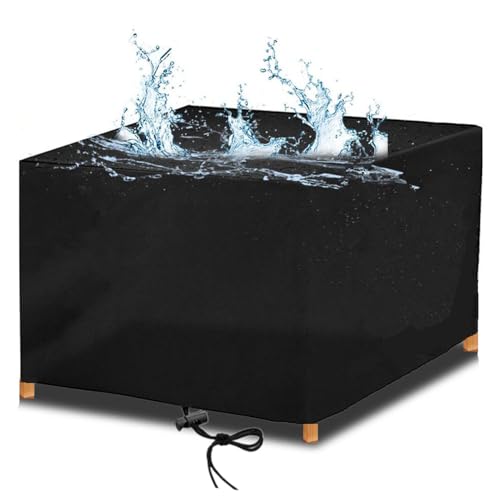 Gartenmöbel Abdeckung Wasserdicht 130x60x90cm/LxBxH Multi-Größe Gartentisch Abdeckung für Gartenmöbel Schutzhülle Abdeckplane Terrassenmöbe Winterfest Outdoor Gartenmöbel Abdeckhaube Schwarz von rngcpto