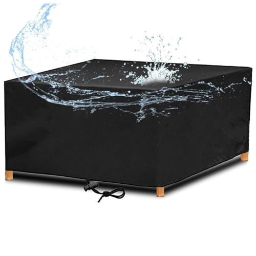 rngcpto Abdeckung Gartenmöbel Winterfest 200x90 Multi Größe Gartenmöbel Abdeckung Wasserdicht 200x90x100cm Schutzhülle Abdeckplane Gartenmöbel Gartentisch Abdeckung für Möbelsets, Anti-UV Schwarz von rngcpto