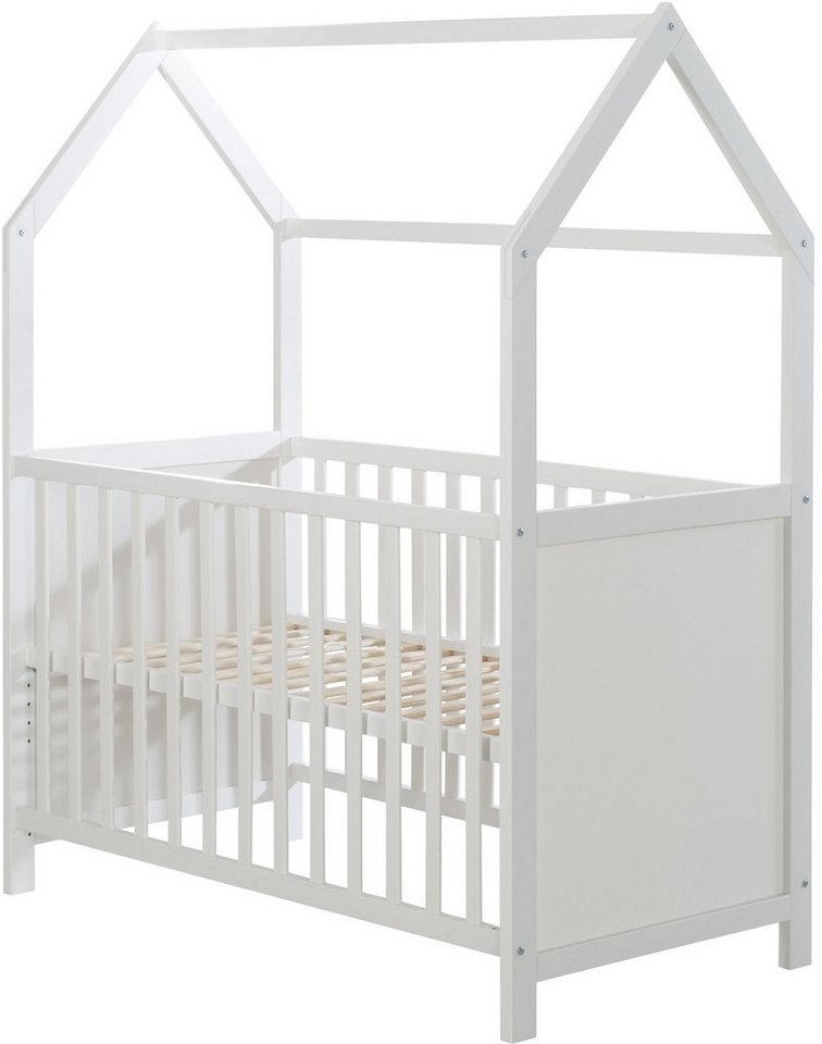 roba® Babybett Hausbett 60x120, weiß, FSC®-Holz aus gewissenhaft bewirtschafteten Wäldern von roba®