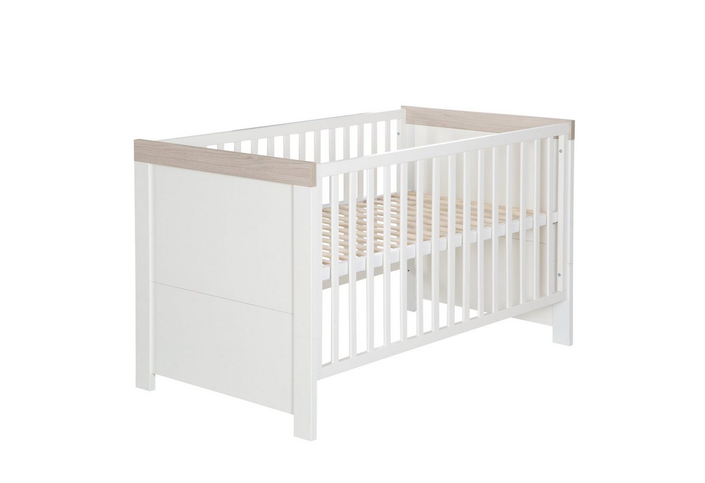 roba® Babybett Lucy, Gitterbett umbaubar zum Juniorbett - Höhenverstellbar - mit Holzdekor von roba®