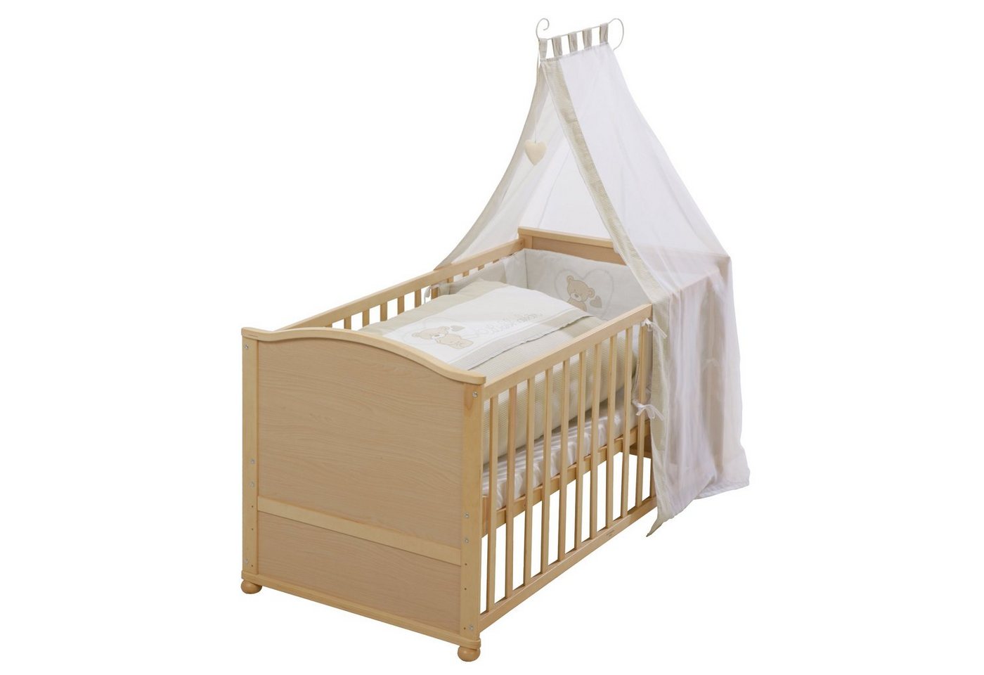 roba® Babybett Komplettbettset, Gitterbett, umbaubar, inkl. Textilausstattung von roba®