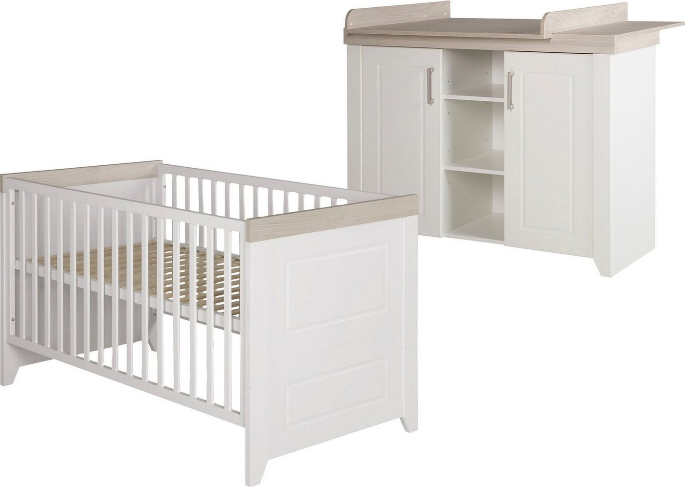 roba® Babymöbel-Set Felicia, (Set), im Landhausstil - Gitterbett: umbaubar & höhenverstellbar von roba®