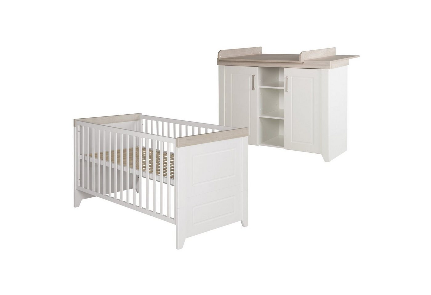 roba® Babyzimmer-Komplettset Felicia, Gitterbett & breite Wickelkommode, umbaubar zum Juniorbett von roba®