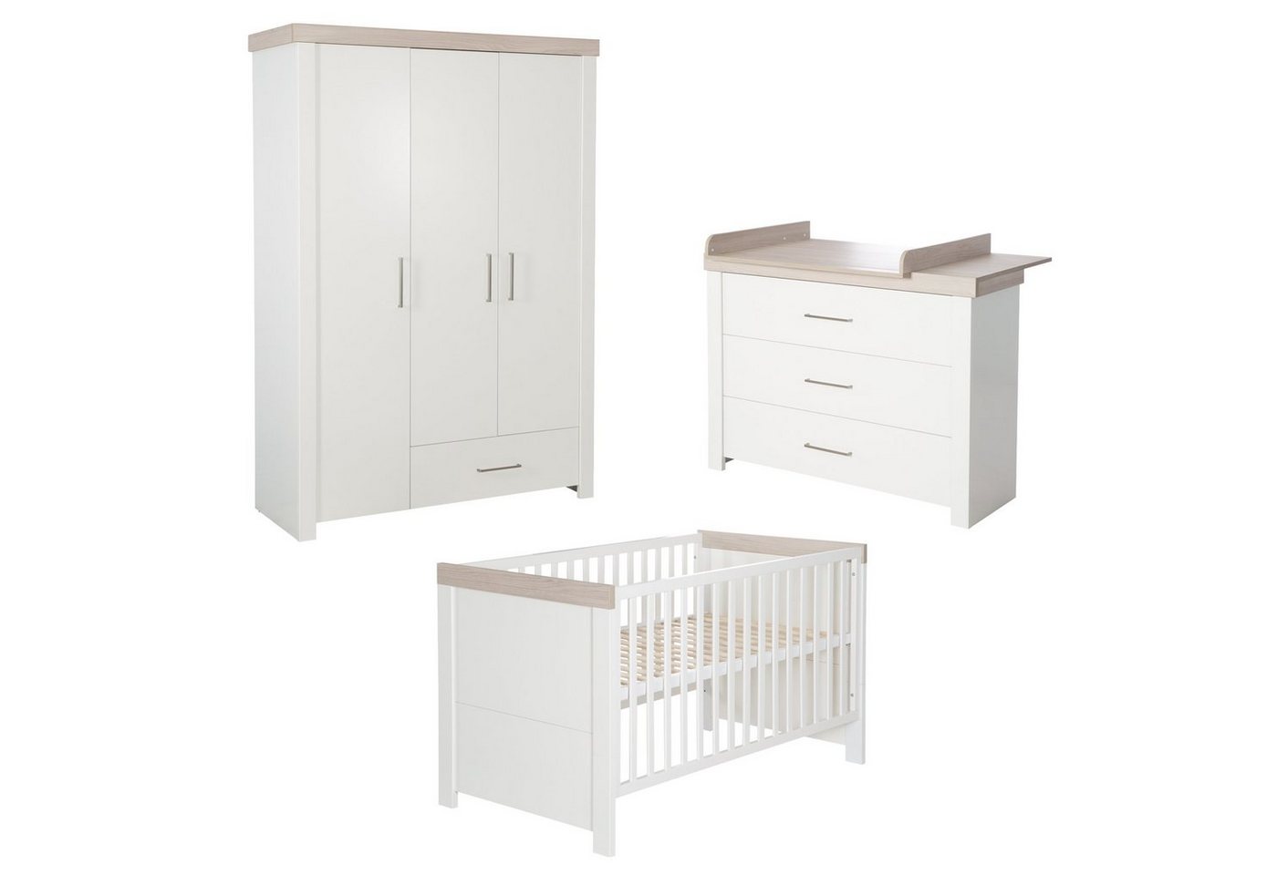 roba® Babyzimmer-Komplettset Lucy, Gitterbett, Wickelkommode & Schrank von roba®