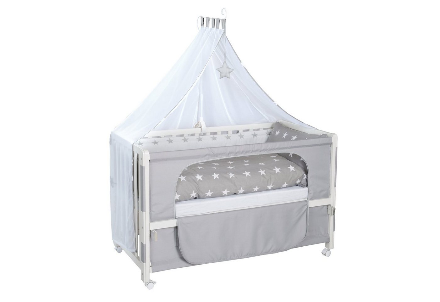 roba® Beistellbett Little Stars, Anstellbett zum Elternbett mit kompletter Ausstattung von roba®