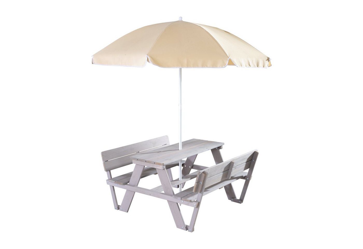 roba® Garten-Kindersitzgruppe Outdoor+, mit 2 Bänken, 1 Tisch Picknick for 4", aus Massivholz, wetterfest" von roba®