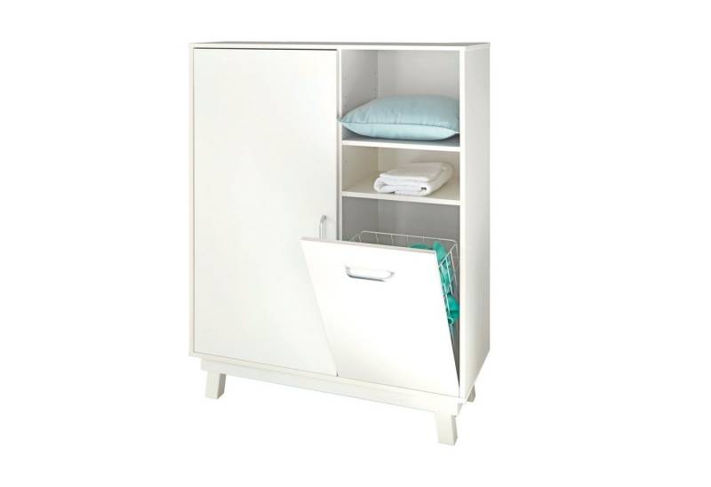 roba® Highboard Nordic weiss, Standregal inkl. herausnehmbarem Wäschekorb, weiß von roba®