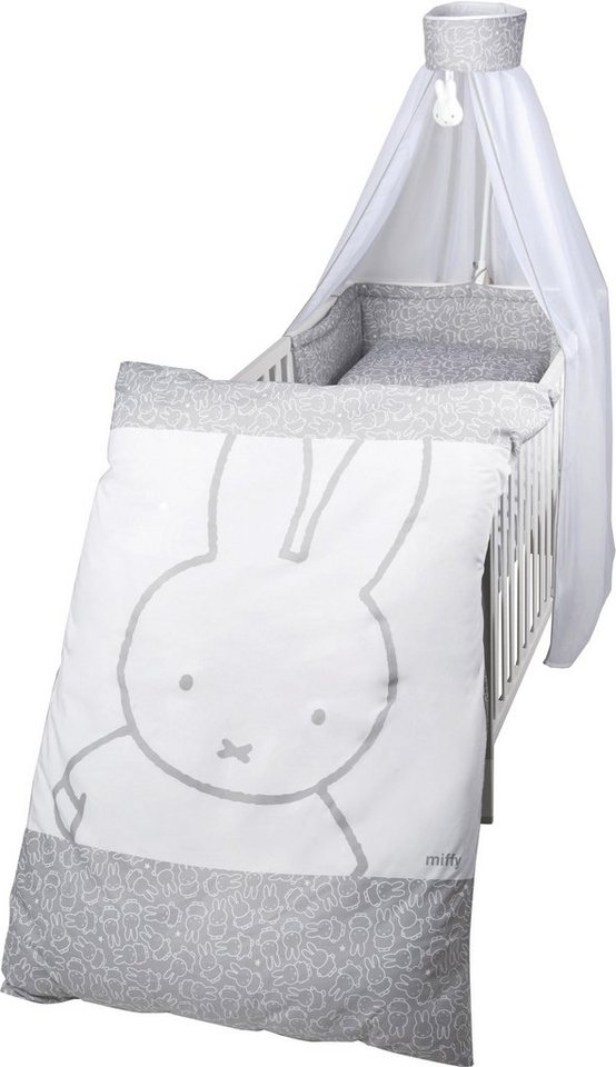 roba® Himmelbettgarnitur miffy®, 4-tlg., mit Bettwäsche, Nestchen und Himmel von roba®