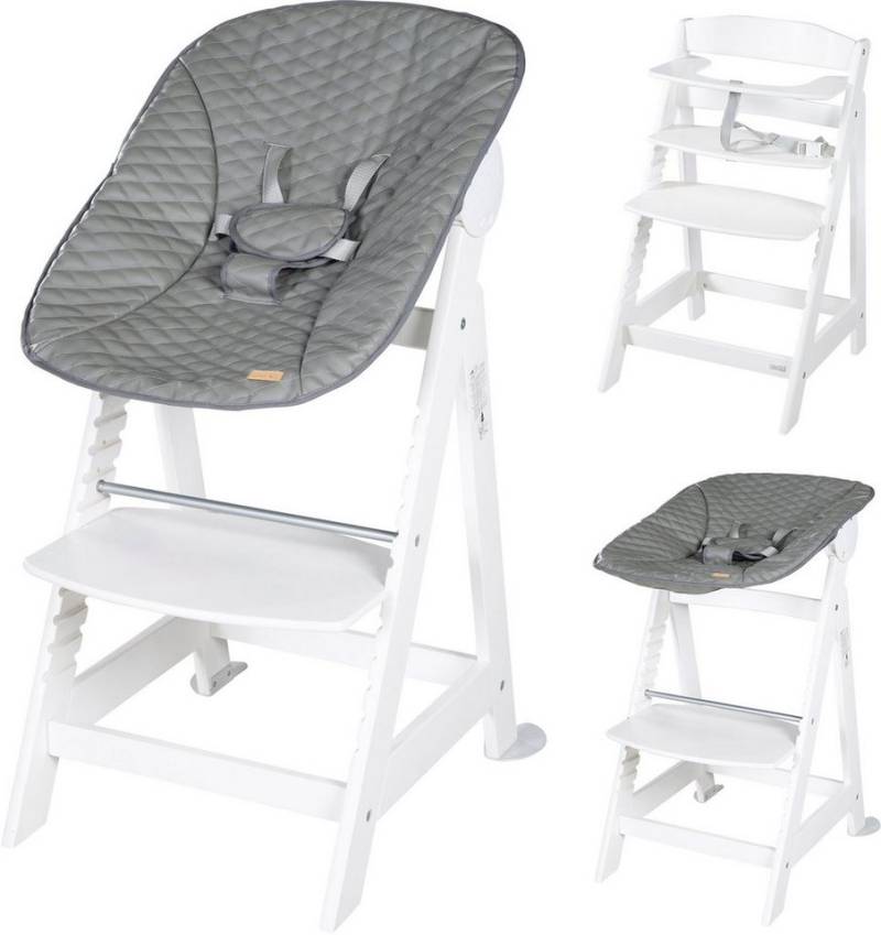 roba® Hochstuhl Born Up, weiß, mit Neugeborenen-Aufsatz, stone gesteppt (Set) von roba®