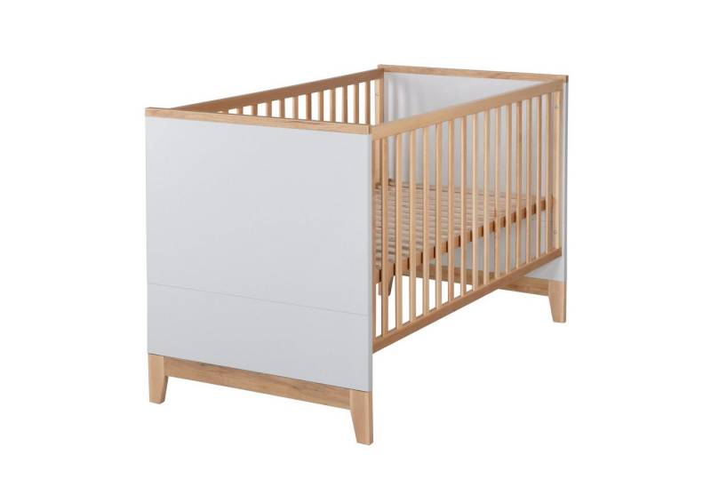 roba® Babybett Caro, Gitterbett in Lichtgrau / Buche - Höhenverstellbar & umbaubar von roba®