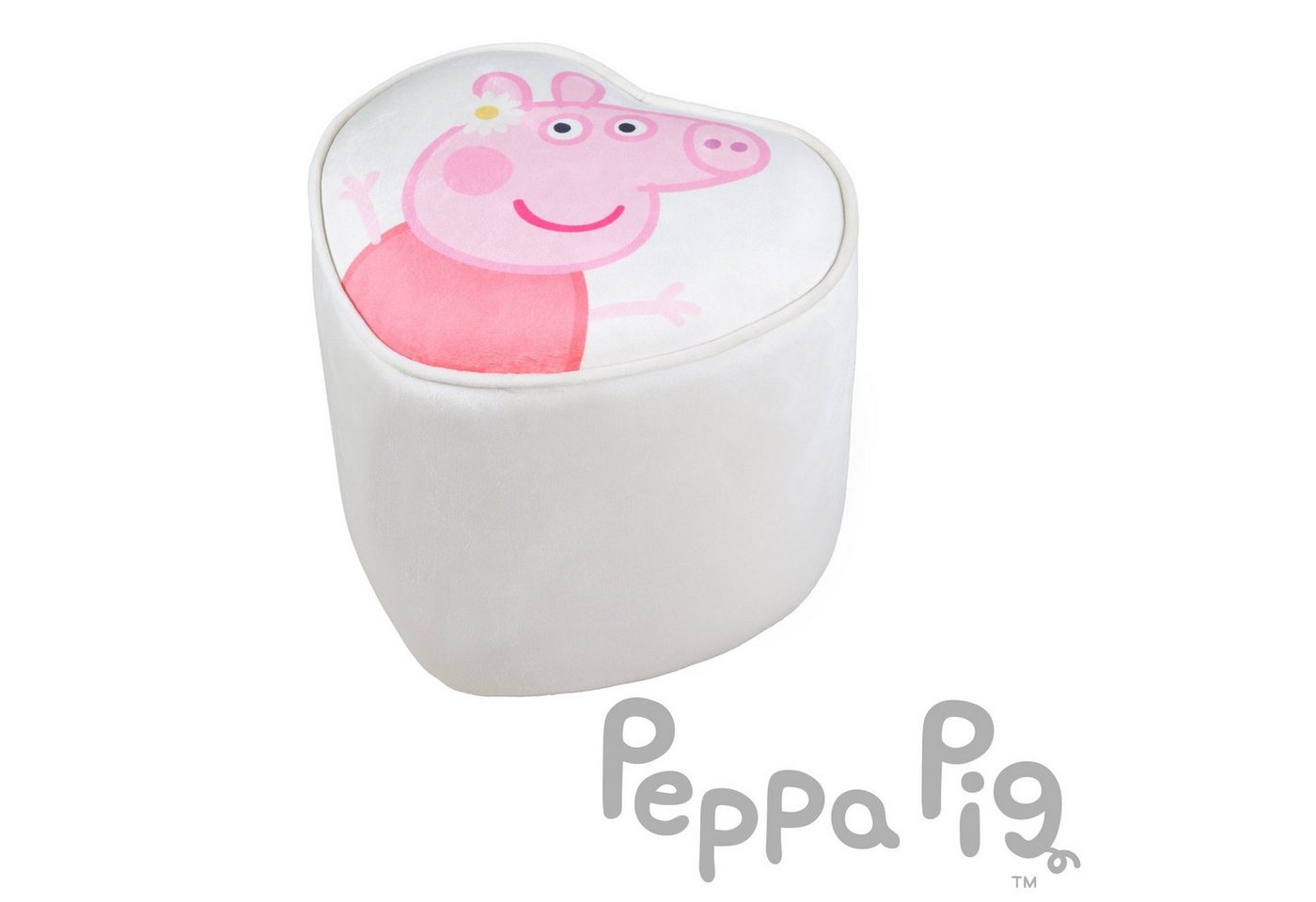 roba® Kinderhocker Peppa Pig, bequemer Hocker mit Samtbezug in Beige von roba®