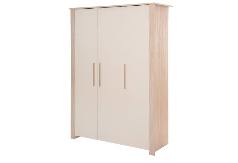 roba® Kinderkleiderschrank Momo - hochwertige Massivholzgriffe - aus Holz - Cashmere lackiert Schrank 3-türig für Baby- & Kinderzimmer - Dekor Tristan Eiche von roba®