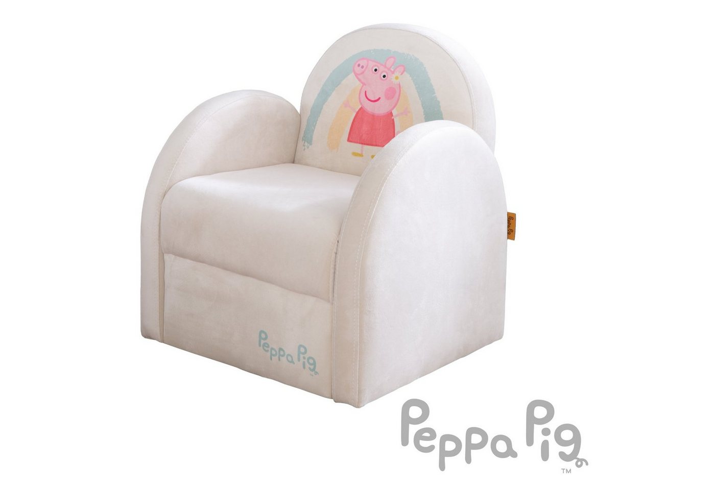 roba® Kindersessel Peppa Pig, mit Armlehnen aus Samtstoff in Beige von roba®