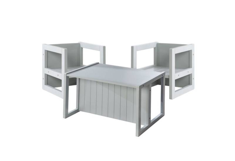 roba® Kindersitzgruppe im Landhausstil, 2 Hocker & eine zum Tisch umwandelbarer Kinderbank von roba®
