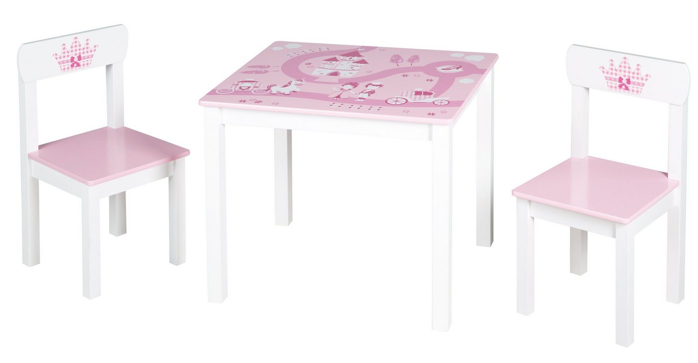 roba® Kindersitzgruppe in blau oder rosa, (3-tlg), 2 Kinderstühle & 1 Tisch von roba®