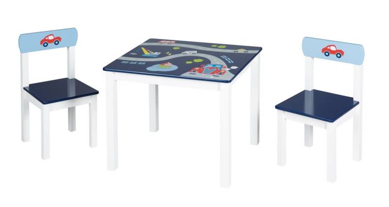 roba® Kindersitzgruppe in blau oder rosa, (3-tlg), 2 Kinderstühle & 1 Tisch von roba®