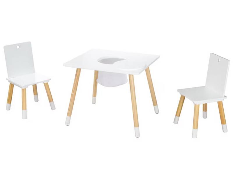 roba® Kindersitzgruppe roba Kindersitzgruppe mit Netzeinsatz Tisch mit 2 Stühlen weiß/natur von roba®