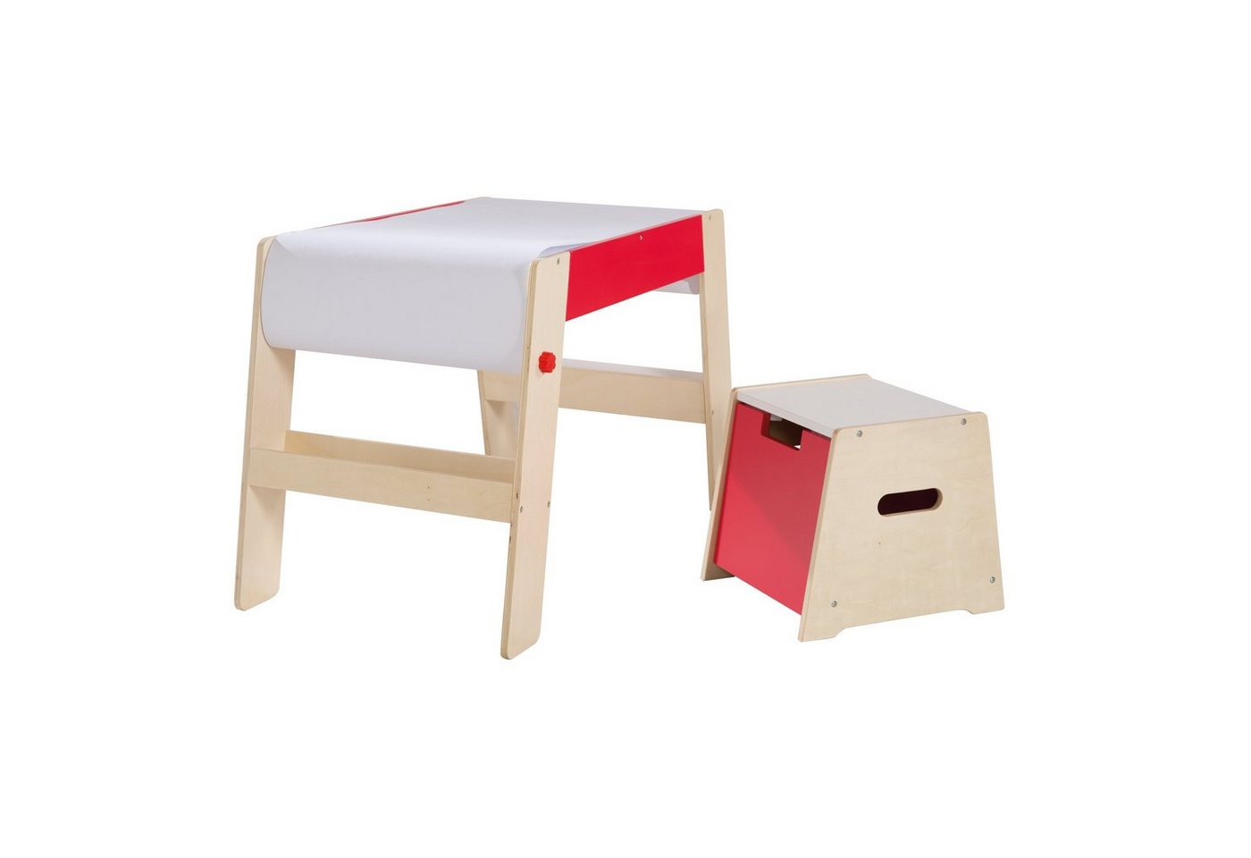 roba® Kindertisch Maltisch & Hocker, Schreibtisch für die Vorschule inkl. Stuhl mit Papierrolle von roba®