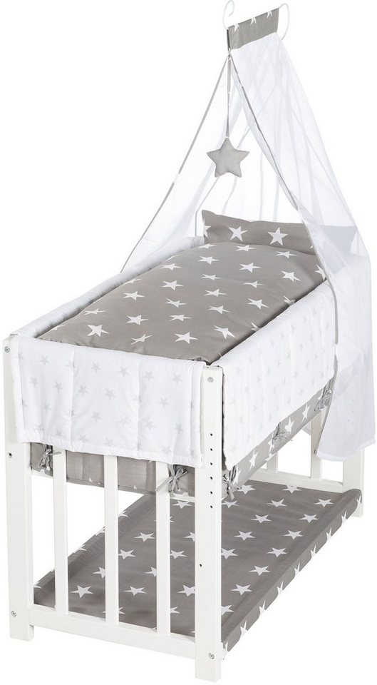 roba® Stubenbett 3in1, Little Stars, weiß, zu Elternbett oder Bank umbaubar von roba®