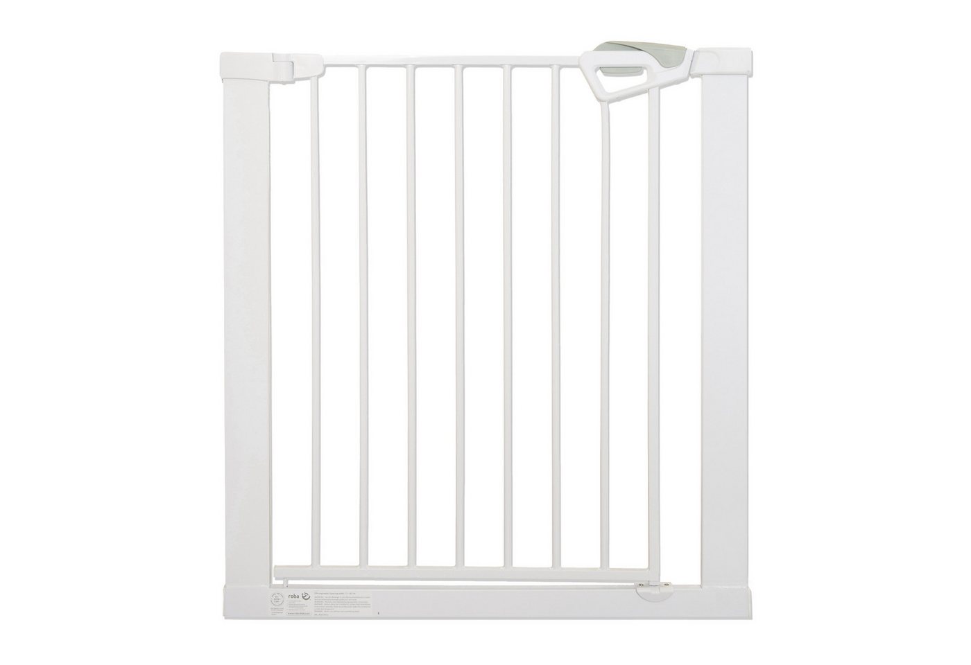roba® Türschutzgitter easySafe+ Tür- & Treppenschutzgitter Metall - Verstellbreite 75-82 cm, TÜV-geprüft - Ampelverschluss 90°-Stopp - Bohrfrei - Von 0-24 Monaten von roba®