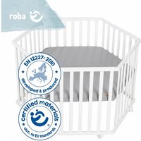 [GEBRAUCHT] Roba Laufgitter 6 Eckig Spielgitter Laufstall Babystall Babygitter Grau Weiß B-Ware von roba