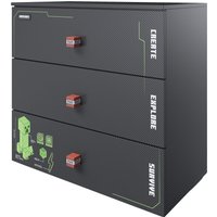 Roba Kommode »Minecraft« mit 3 Schubladen und LED-Beleuchtung - 80x39,5x77,1cm - schwarz - Holz / Holz von roba