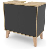 Roba Waschbeckenunterschrank »Morena« mit 2 Türen - 60x32,5x63cm - braun - Holz / Acryl von roba