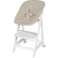 roba Hochstuhl "Treppenhochstuhl 2-in-1 Set Born Up weiß" () mit Neugeborenen-Aufsatz, Greyish gesteppt von roba