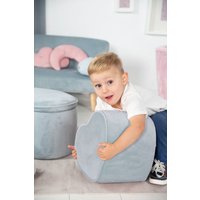 roba Kinderhocker in Herzform „Lil Sofa“, bequemer Hocker, mit Samtstoff in Sky/Hellblau, Pouf von roba