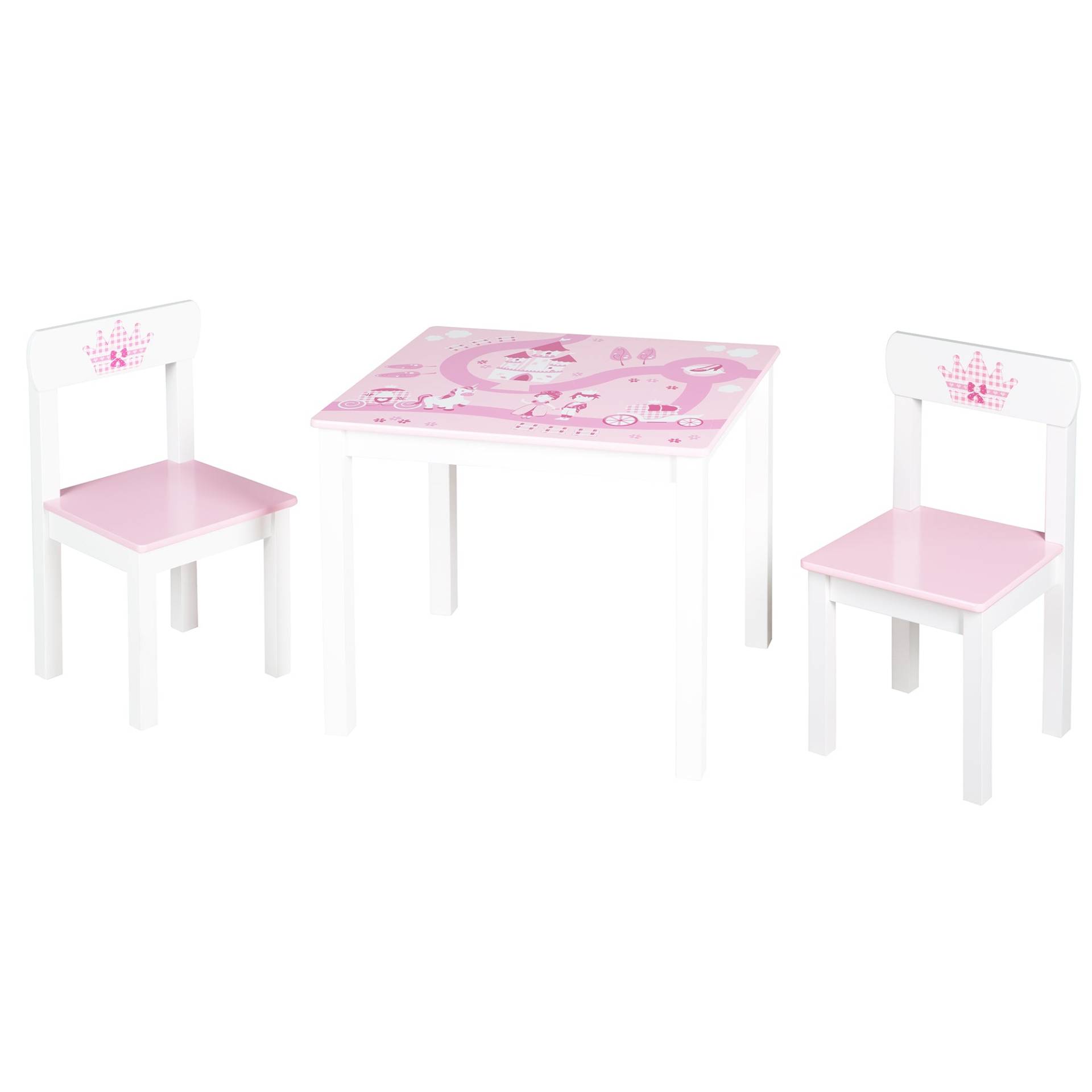 roba Kindersitzgruppe 'Krone', 2 Kinderstühlen & 1 Tisch, mit Prinzessin/Schloß/Einhorn, rosa roba Kindersitzgruppe 'Krone', 2 Kinderstühlen & 1 Tisch, mit Prinzessin/Schloß/Einhorn, rosa von roba